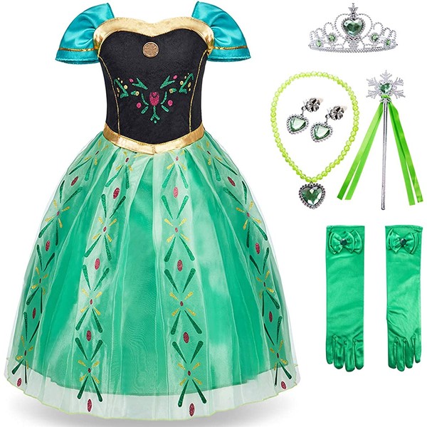 FUNNA Princess Costume for Toddler Girls Fancy Dress Party Green