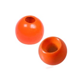 Temorah Brass Fly Tying Beads,Round Ball Beads Fly Tying Materials 100 Count (Fluorescent Orange, 4.8mm (3/16"))