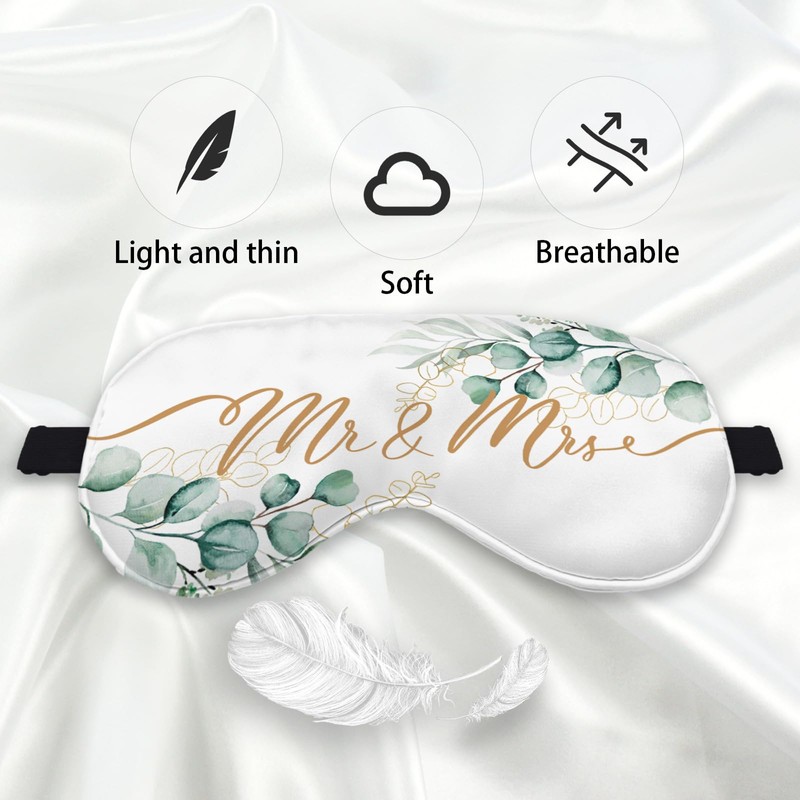 Kdqua Mr and Mrs Eye Mask, Blindfold Wedding Games for