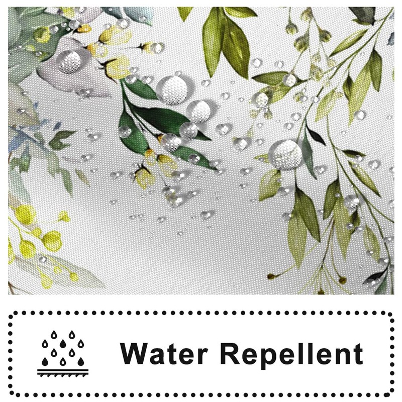 Ruelvth Short Shower Curtain, Waterproof Spring Green Eucalyptus Shower Curtain