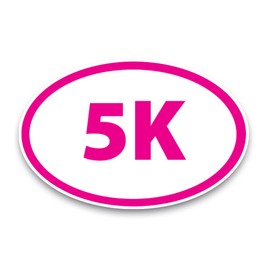 Magnet Me Up 5K Marathon Pink Oval Magnet Decal, 4x6 Inches, Heavy Duty Automotive Magnet for Car Truck SUV