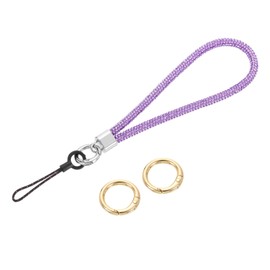 uxcell Bling Wristlet Lanyard, 5.3" Rhinestone Keychain Strap for Clutch Cellphone Keychain Wallet Purse Accessories and Decoration, Purple