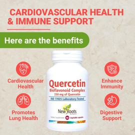 NEW ROOTS HERBAL Quercetin with Bromelain Capsules | 4-in-1 Formula with Quercetin, Bromelain, Bioflavonoids and Rutin | Heart Health and Immune Support Supplement (90 Veggie Capsules), Non-GMO