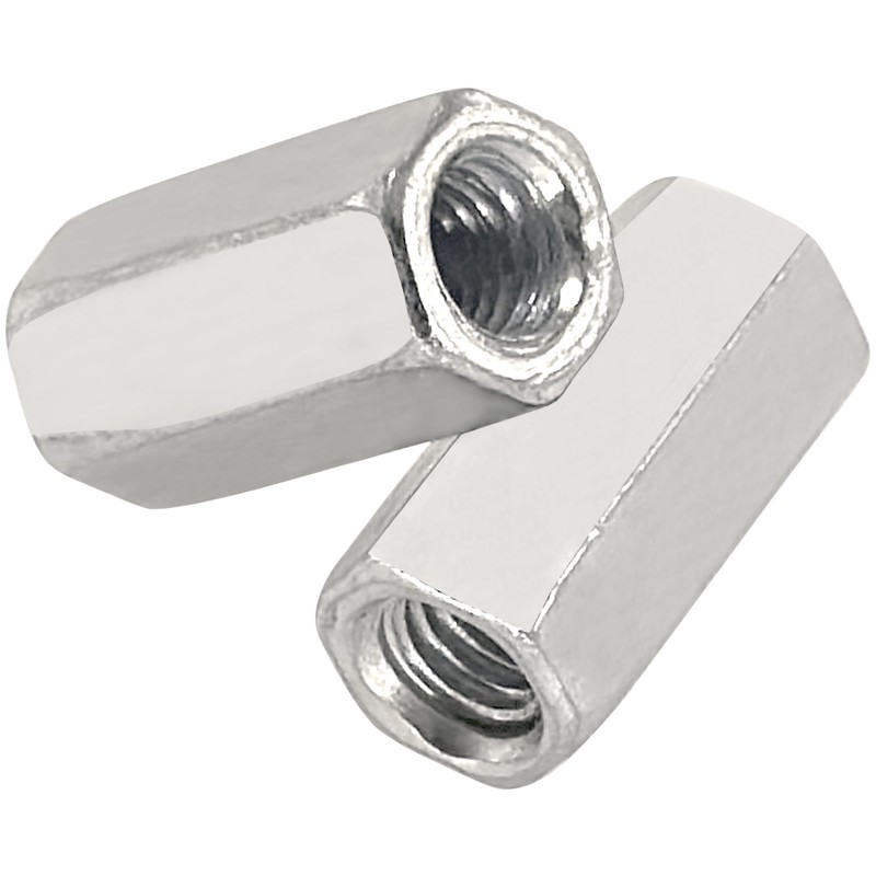 20 PCS Long Rod Nuts,Hex Coupling Nuts Fasteners,Hex & Machine