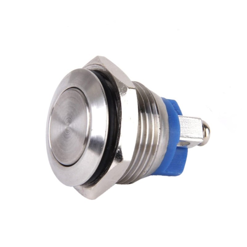 BUGUUYO 16mm Momentary Horn Metal Push Button Stainless Steel for
