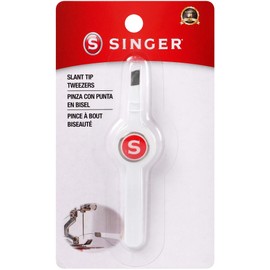 SINGER Slant Tip Tweezers with Wide-Grip for Sewing, Quilting, & Applique