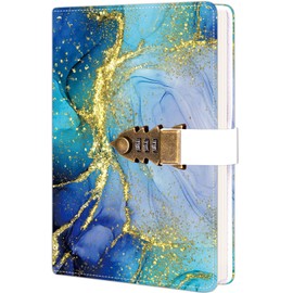 ZXHQ Diary with Lock for Girls, Women, Secret Journal, Refillable Faux Leather Notebook, A5 (21 x 15 cm)