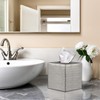 Monarch Abode Hand Hammered Tissue Box Cover Square, Pewter Tissue
