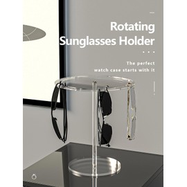 Ausalivan Sunglasses Holder Stand 360 Rotating, Eyeglasses Display Rack,Eyewear room Tabletop Glasses Storage Organizer (Acrylic, Round)