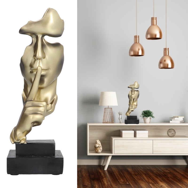 Silence Is A Golden Sculpture Simple Modern Abstract Keep Silent