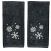 Luxury Holiday Christmas Hand Towel Set, Embroidered Snowflakes and Stars,