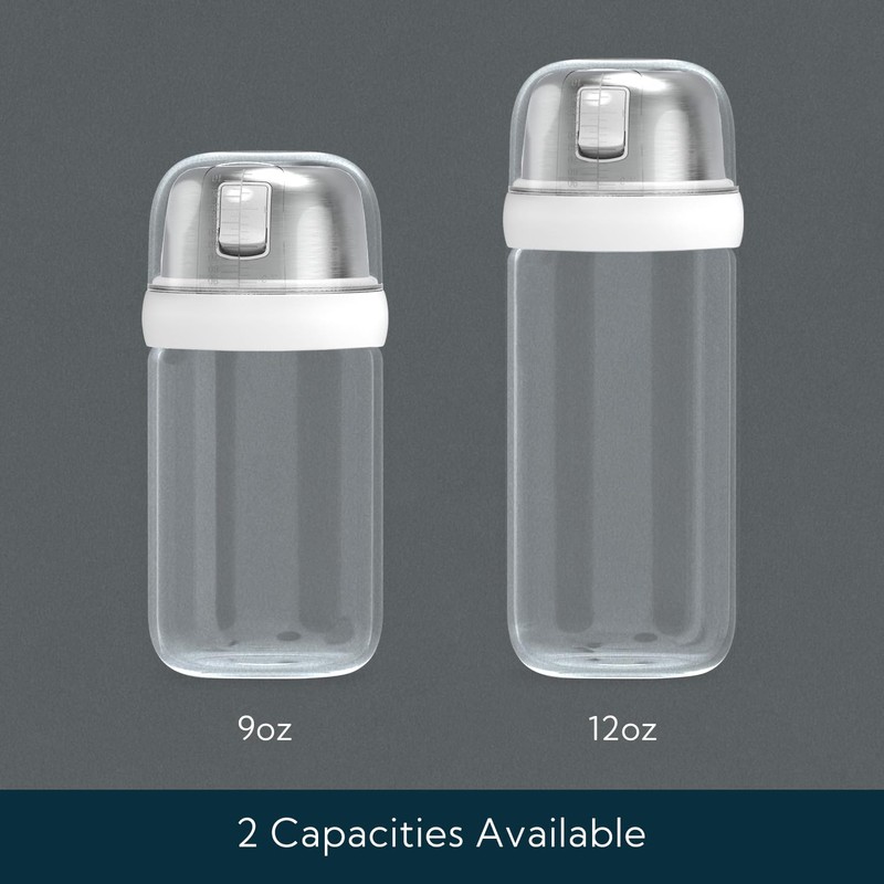 KITCHENDAO Glass Sugar Dispenser with Side Pour Spout, Built-in Lid