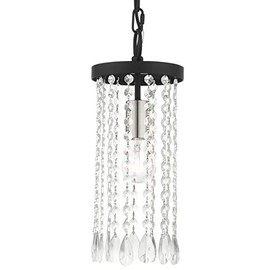 Livex 51062-04 Elizabeth 1 Light 6 inch Black Mini Pendant Ceiling Light