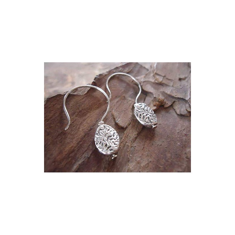 ♥ Floral thick disc ♥ Wonderful long hook earrings