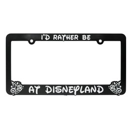 LP Frameworks Rather Be at Disneyland 3D Raised License Plate Frame | 1 Pack Car License Plate Cover | Universal US Black License Plate Holder | Auto Accessories (Car, Truck and SUV)