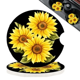 2-Piece Set of Car Coasters (Sunflower)