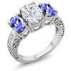 Gem Stone King 925 Sterling Silver Blue Tanzanite Ring Set