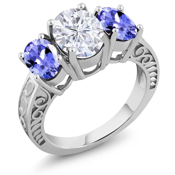 Gem Stone King 925 Sterling Silver Blue Tanzanite Ring Set