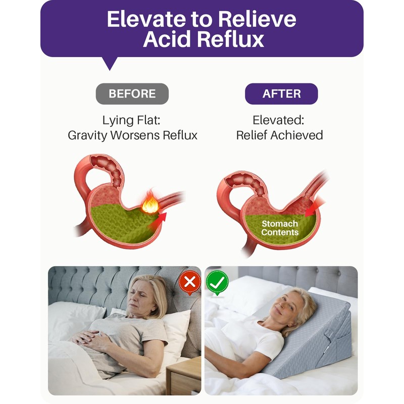 Kekoy Adjustable 9 & 12 Inch Wedge Pillow for Sleeping