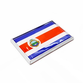 Perdecor Costa Rica Flag Sticker Emblem Costa Rican Decal Car Chrome Flags, 2 Pack, 3 x 2 inches