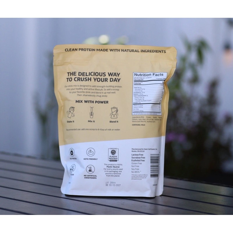 Slate High Protein Drink Mix Vanilla cream lactose free 1.85