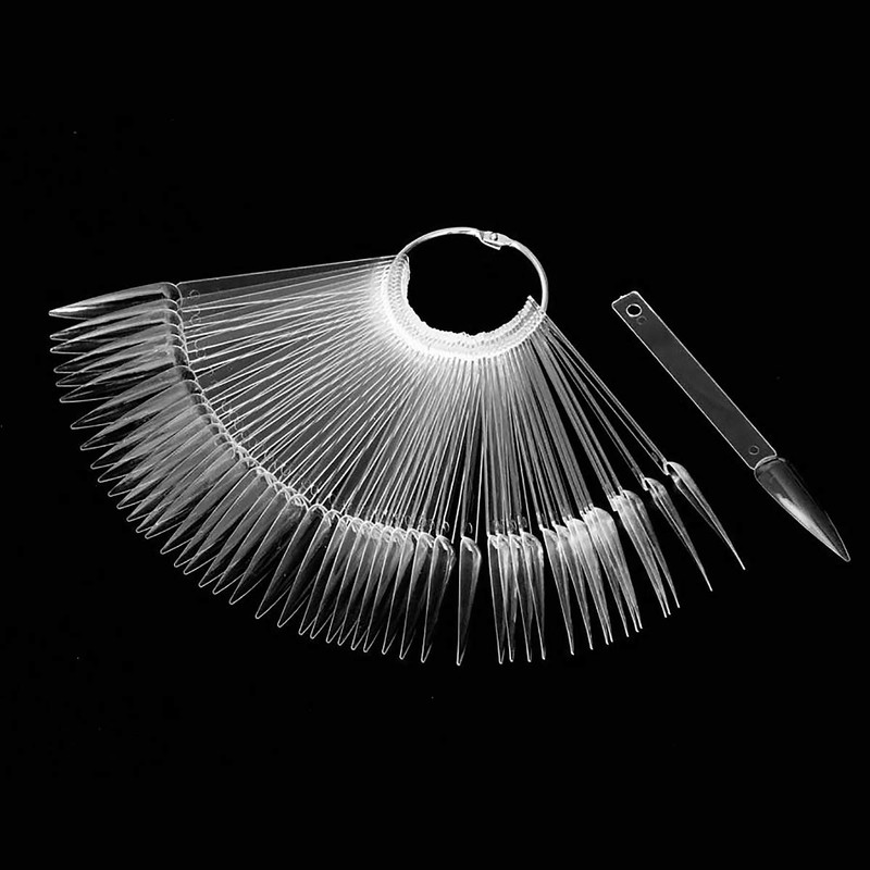 100pcs GOGOONLY Nail Display Sticks Transparent Stiletto Tips Nail Art