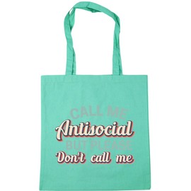 Hippowarehouse call me antisocial but please don't call me Tote Shopping Gym Beach Bag 42cm x38cm,10 litres
