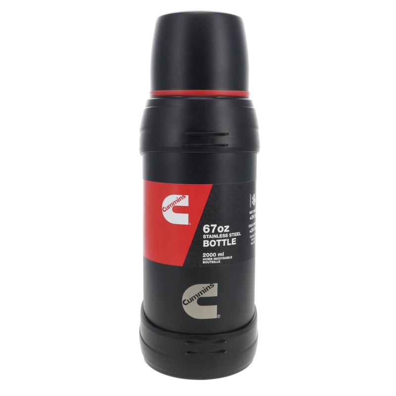 Cummins CMNTHERMOSBK Large 2-Liter Stainless Steel Insulated Water Bottle 67-Ounce