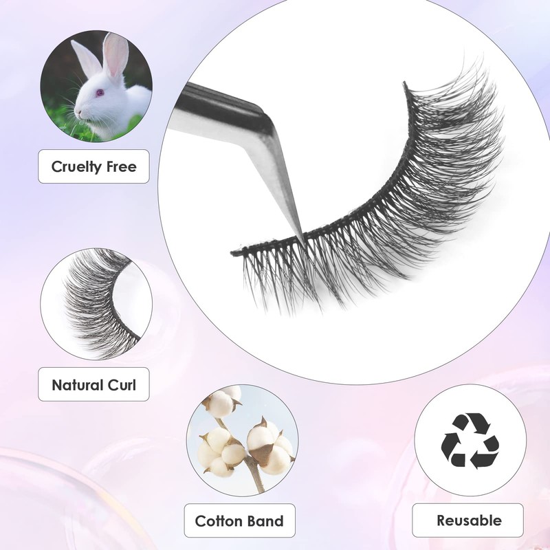 False Eyelashes Cateye Short 10 Pairs Artificial Eyelashes Cat Eye