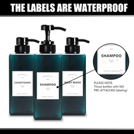 YACEYACE Large Shower Bottles with Pump, 22oz Set of 3 Shampoo Dispenser Bottles, Refillable Shampoo Dispenser Bottles for Travel, Bathroom, Kitchen