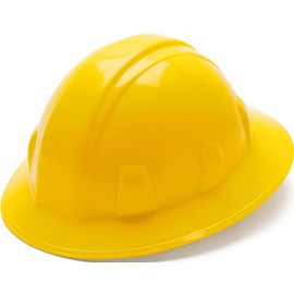 Pyramex Safety SL Series Full Brim Hard Hat, 6-Point Ratchet Suspension, Yellow