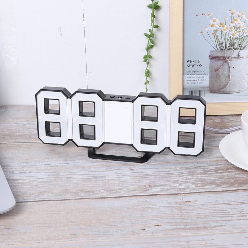 Digital LED Large 3D Table Hanging Wall Clock Alarm Snooze