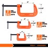PONY Malleable Iron C-Clamp Set, 3-Piece, (1", 2", 3")