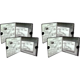 Car Auto Insurance Registration Black Document Wallet Holders – Automobile, Motorcycle, Truck, Vinyl ID Holder & Visor Storage – Strong Closure on Each – Essential in Every Vehicle – 4 Pack Set