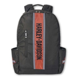 Harley-Davidson Classic Iconic H-D Sport Stripe Backpack, Rugged Polyester Black