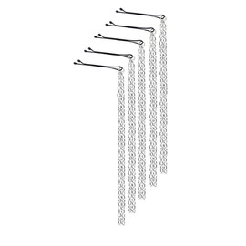 Chamvino-5PCS Dreadlocks Metal Tassel Ponytail MultiStrand Hair Chain Prom Party cóncavo peinado accesorios para el cabello cadena de extensión de cabello con clip para niñas y mujeres (plata)