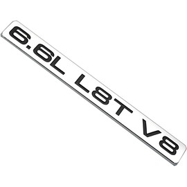 Paie Set 6.6L L8T V8 Liter Gas Emblems 3D Engine Hood Badge Door Decal Sticker Nameplate Replacement for 2020-2022 2500HD 3500HD (Silver Black)
