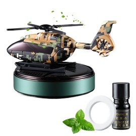 Solar Power Air Freshener for Car, Helicopter Aromatherapy Solar Energy Rotating Fragrance for Dashboard, Automotive Interior Decoration Purifiers, Fresheners Diffusers for Essential Oils(Green Camouf