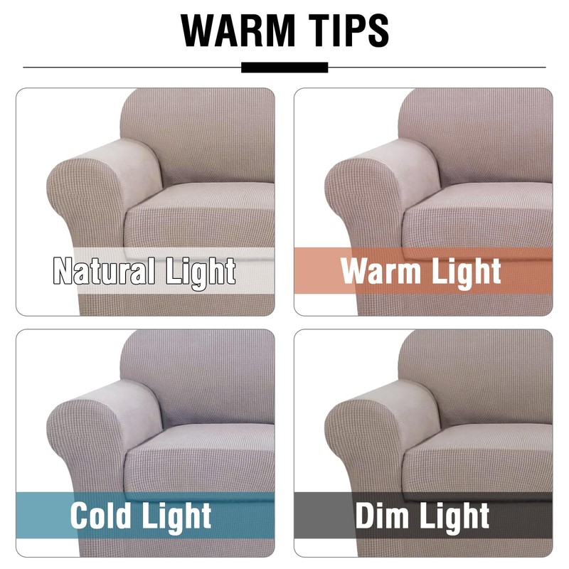 H.VERSAILTEX 4 Piece Stretch Sofa Covers for 3 Cushion Couch