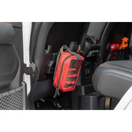 DV8 Offroad Seat Back Molle Pockets for 2018-2025 Jeep Wrangler & Gladiator Rubicon/Mojave | Replaces The Weak Factory Netting | Molle Design for Mounting Gear & Accessories | Black Powder Coat
