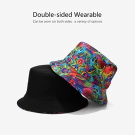 YAMEIZE Fashion Bucket Hat for Women Men Fishing Shopping Outdoor (Flame)