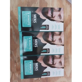 Men's Select 3 x Men's Select Mustache & Beard Color DARK BROWN 5 Minute Facial Gray Hair Dye