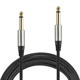 Paquete de 2 cables de guitarra de 1/4 de pulgada con conector TS recto de 0.249 in (16 pies-2 unidades)