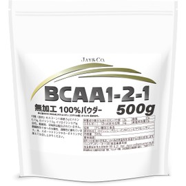 JAY&CO. 溶けやすい BCAA パウダー 無添加 ノーフレーバー 遺伝子組み換えなし (500g)