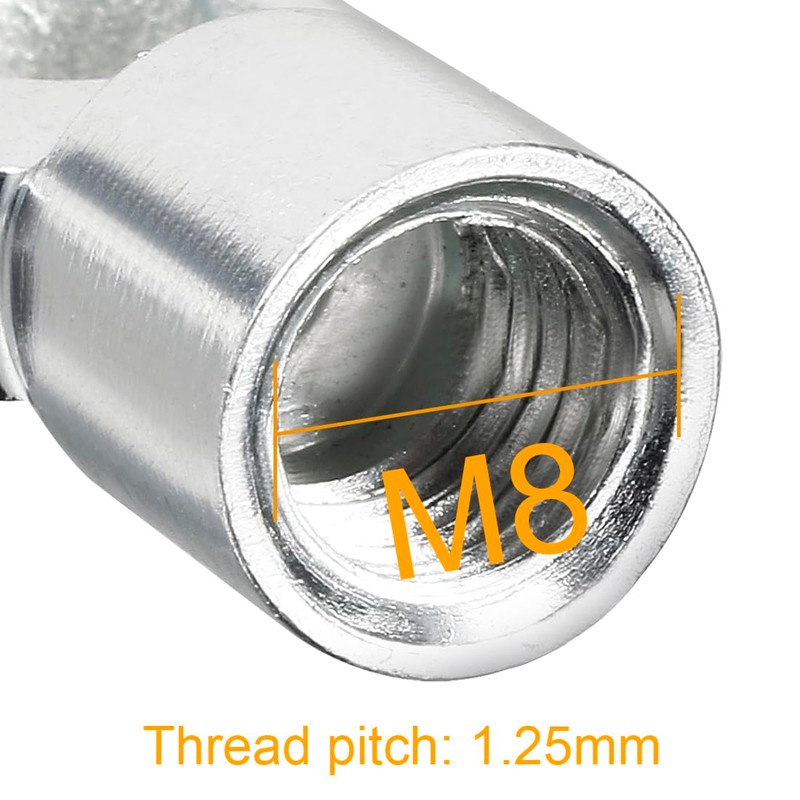 sourcing map M8 Female Thread 8 mm Hole Diameter Silver