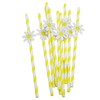 Disposable Daisy Paper Straws - Floral Straws for Kids Birthday
