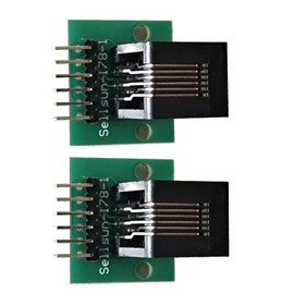 2PCS RJ11 6P6C Female Connector with PCB Breakout Board, RJ11 to 2.54mm DIP Adapter, Bent Pin Telephone Socket Module for Breadboard, Modem & DIY Electronics