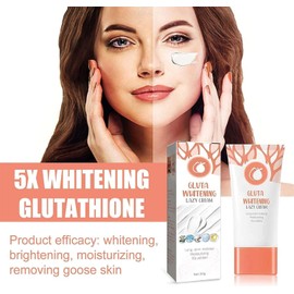 Crema perezosa blanqueadora de gluta, loción de crema facial blanqueadora de gluta, crema perezosa hidratante, gel blanqueador exfoliante de naranja, crema facial blanqueadora para limpiar y suavizar