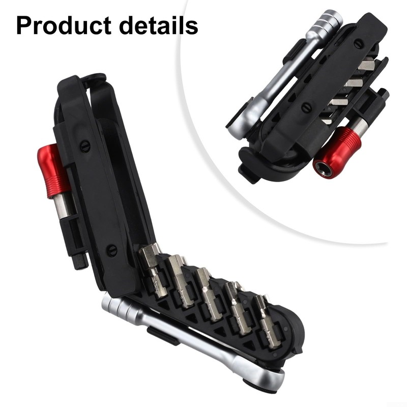 Bike Repair Tool Kit with Ratchet Wrench and Multifunctional Combination