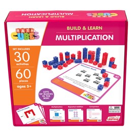 Junior Learning: Mathcubes - Multiplication - 30 Activity Set, Build & Learn, Blocks & Boards Hands On Math, Developmental & Education, Kids Ages 4+